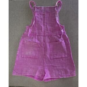 Zenana Pink Gauze Romper Boho Lightweight Shorts Adjustable Straps S M - New